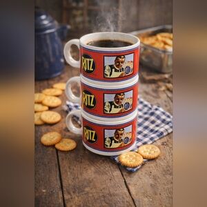 Set of 3 Vintage Ritz Crackers Promotional Soup Mugs – Premium Collectible Cups